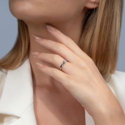 D Renk 0,40 Karat HRD Sertifikalı Tektaş Pırlanta Yüzük - 4