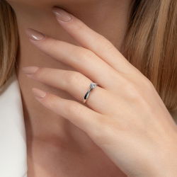 D Renk 0,40 Karat HRD Sertifikalı Tektaş Pırlanta Yüzük - 5