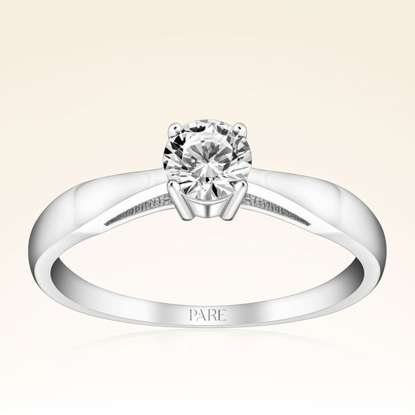 D Renk 0,40 Karat HRD Sertifikalı Tektaş Pırlanta Yüzük - Pare Pırlanta