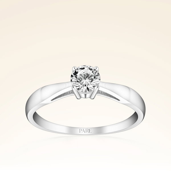 D Renk 0,40 Karat HRD Sertifikalı Tektaş Pırlanta Yüzük - Pare Pırlanta