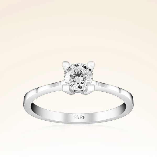 D Renk 0,40 Karat HRD Sertifikalı Tektaş Pırlanta Yüzük - Pare Pırlanta