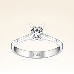 D Renk 0,40 Karat HRD Sertifikalı Tektaş Pırlanta Yüzük - 1