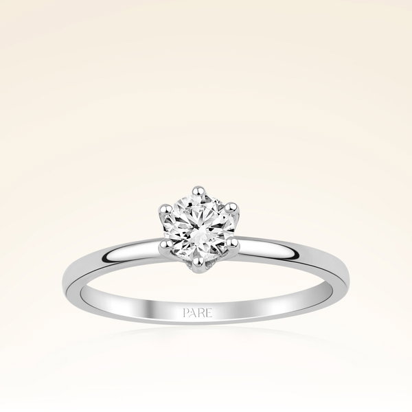 D Renk 0,40 Karat HRD Sertifikalı Tektaş Pırlanta Yüzük - Pare Pırlanta