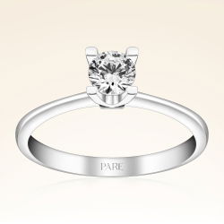 D Renk 0,40 Karat HRD Sertifikalı Tektaş Pırlanta Yüzük - 1