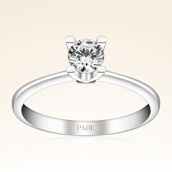 D Renk 0,40 Karat HRD Sertifikalı Tektaş Pırlanta Yüzük - Pare Pırlanta