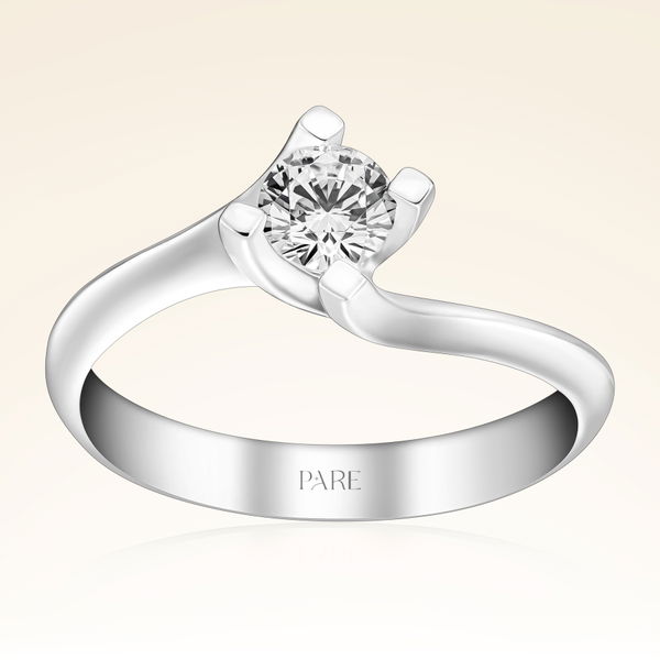 D Renk 0,40 Karat HRD Sertifikalı Tektaş Pırlanta Yüzük - Pare Pırlanta