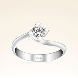 D Renk 0,40 Karat HRD Sertifikalı Tektaş Pırlanta Yüzük - 1