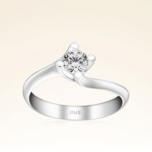 D Renk 0,40 Karat HRD Sertifikalı Tektaş Pırlanta Yüzük - Pare Pırlanta