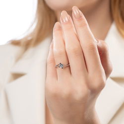 D Renk 0,40 Karat HRD Sertifikalı Tektaş Pırlanta Yüzük - 4