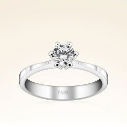 D Renk 0,40 Karat HRD Sertifikalı Tektaş Pırlanta Yüzük - 1