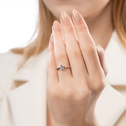 D Renk 0,40 Karat HRD Sertifikalı Tektaş Pırlanta Yüzük - 4