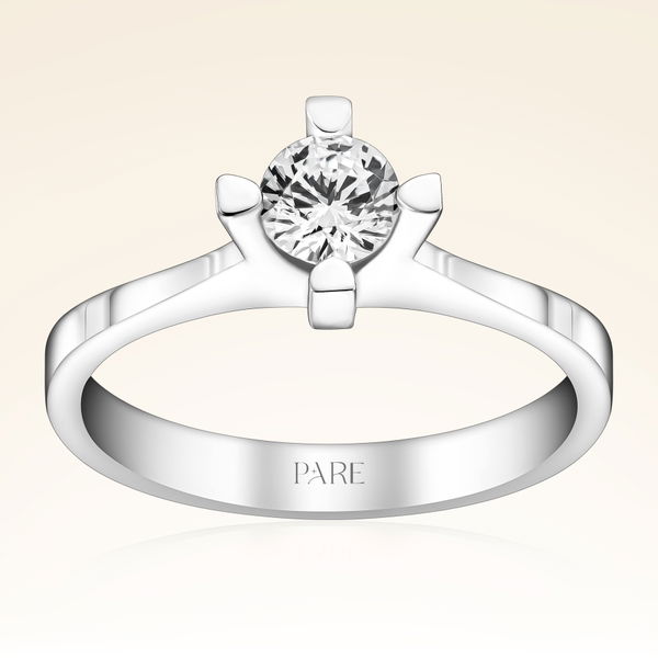 D Renk 0,40 Karat HRD Sertifikalı Tektaş Pırlanta Yüzük - Pare Pırlanta