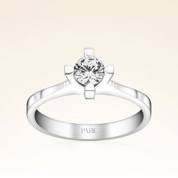 D Renk 0,40 Karat HRD Sertifikalı Tektaş Pırlanta Yüzük - 1