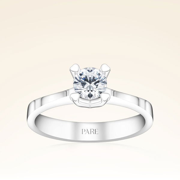 D Renk 0,50 Karat HRD Sertifikalı Tektaş Kalp Pırlanta Yüzük - Pare Pırlanta