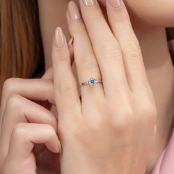 D Renk 0,50 Karat HRD Sertifikalı Tektaş Pırlanta Yüzük - 5