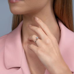 D Renk 0,50 Karat HRD Sertifikalı Tektaş Pırlanta Yüzük - 4