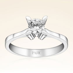 D Renk 0,50 Karat HRD Sertifikalı Tektaş Pırlanta Yüzük - 1