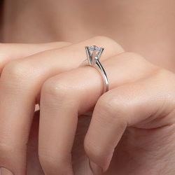 D Renk 0,50 Karat HRD Sertifikalı Tektaş Pırlanta Yüzük - 6