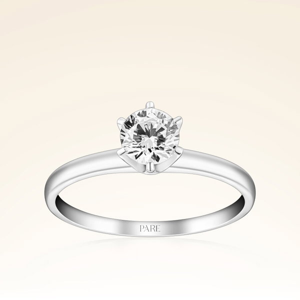 D Renk 0,50 Karat HRD Sertifikalı Tektaş Pırlanta Yüzük - Pare Pırlanta