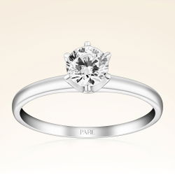 D Renk 0,50 Karat HRD Sertifikalı Tektaş Pırlanta Yüzük - 1