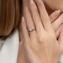 D Renk 0,50 Karat HRD Sertifikalı Tektaş Pırlanta Yüzük - 5