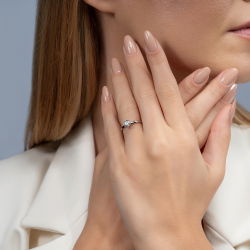 D Renk 0,50 Karat HRD Sertifikalı Tektaş Pırlanta Yüzük - 4