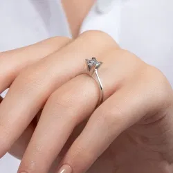 D Renk 0,60 Karat HRD Sertifikalı Tektaş Pırlanta Yüzük - 5