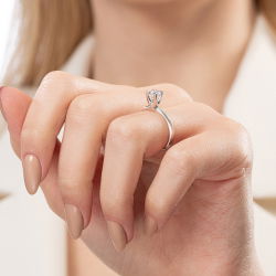 D Renk 0,60 Karat HRD Sertifikalı Tektaş Pırlanta Yüzük - 6