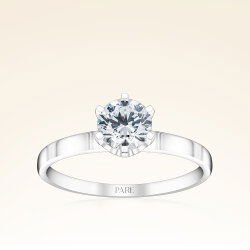 D Renk 0,70 Karat HRD Sertifikalı Tektaş Pırlanta Yüzük - 1