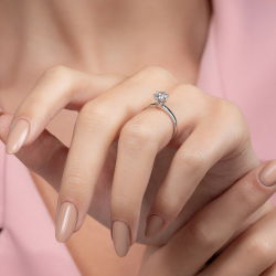 D Renk 0,70 Karat HRD Sertifikalı Tektaş Pırlanta Yüzük - 6