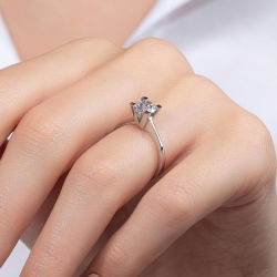 E Renk 0,90 Karat HRD Sertifikalı Tektaş Pırlanta Yüzük - 7