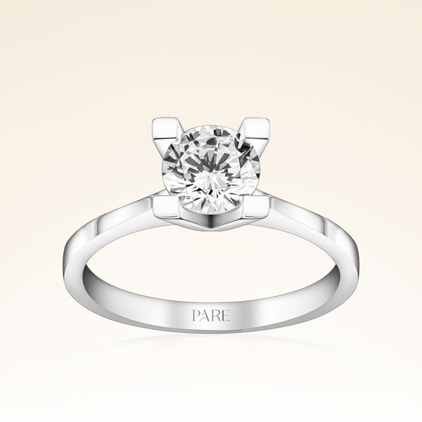 E Renk 0,90 Karat HRD Sertifikalı Tektaş Pırlanta Yüzük - Pare Pırlanta