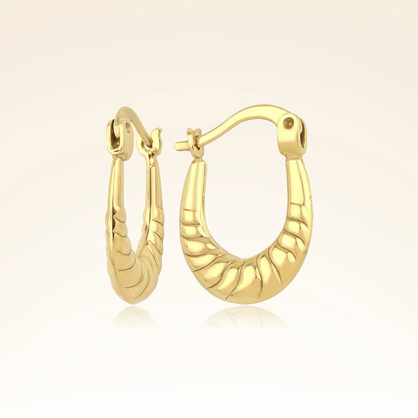 Altın Desenli Trend Küpe - Pare Pırlanta