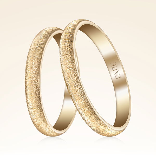 Dokulu Çift Alyans - Pare Pırlanta