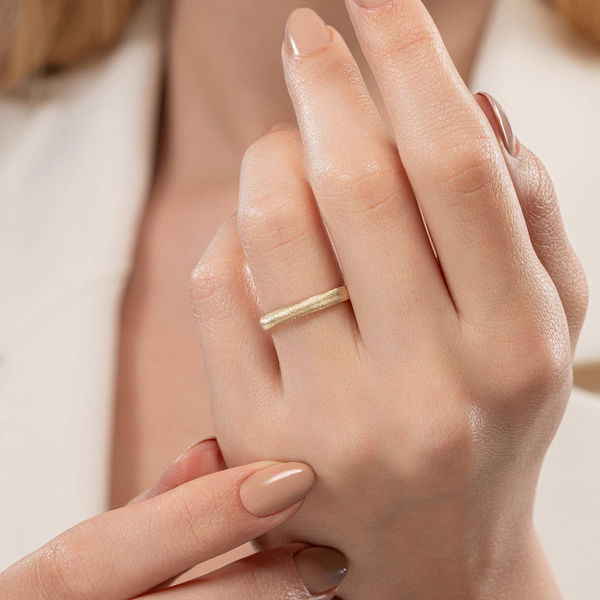 Dokulu Çift Alyans - Pare Pırlanta