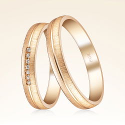 Dokulu Sıra Taşlı Çift Alyans - 1