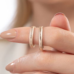 Dokulu Sıra Taşlı Kadın Alyans - 5