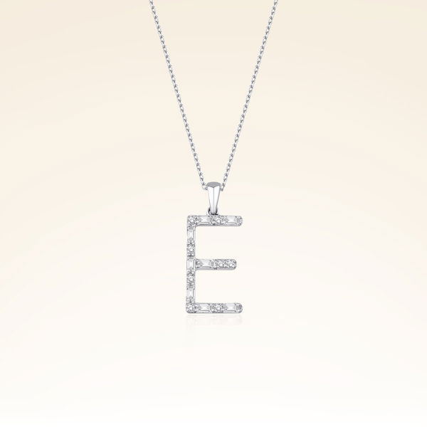 E Harf Pırlantalı Kolye - Pare Pırlanta