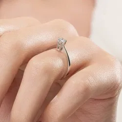 E Renk 0,30 Karat HRD Sertifikalı Tektaş Pırlanta Yüzük - 7