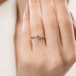 E Renk 0,30 Karat HRD Sertifikalı Tektaş Pırlanta Yüzük - 5