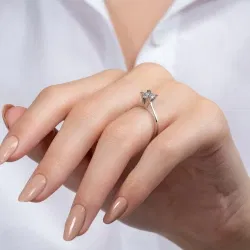 E Renk 0,60 Karat HRD Sertifikalı Tektaş Pırlanta Yüzük - 4