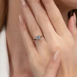 E Renk 0,60 Karat HRD Sertifikalı Tektaş Pırlanta Yüzük - 7