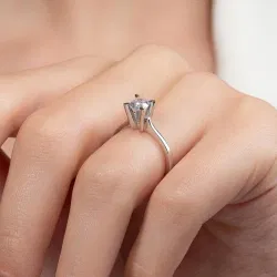 E Renk 0,60 Karat HRD Sertifikalı Tektaş Pırlanta Yüzük - 5