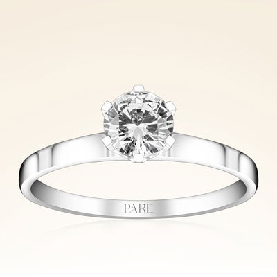 E Renk 0,60 Karat HRD Sertifikalı Tektaş Pırlanta Yüzük - Pare Pırlanta