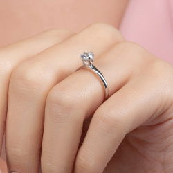 E Renk 0,60 Karat HRD Sertifikalı Tektaş Pırlanta Yüzük - 7