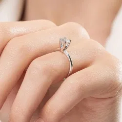 E Renk 0,60 Karat HRD Sertifikalı Tektaş Pırlanta Yüzük - 7