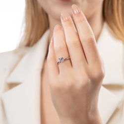 E Renk 0,60 Karat HRD Sertifikalı Tektaş Pırlanta Yüzük - 6