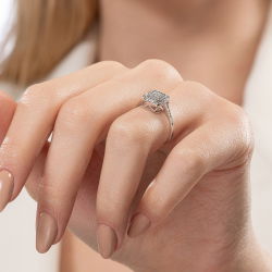 0,07 Karat Efektli Baget Pırlanta Yüzük - PR01079-8 - 6