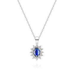 0,60 Karat Efektli Safir Pırlanta Kolye - PR00994 - 2