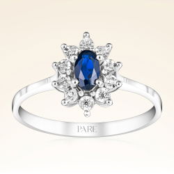 0,35 Karat Efektli Safir Pırlanta Yüzük - PR00993 - 1